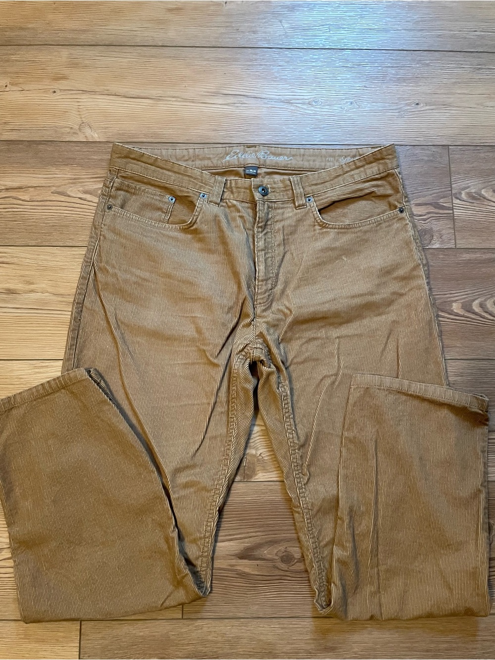 Eddie Bauer Men's Corduroy Pants in Camel Brown
